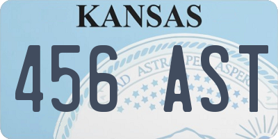 KS license plate 456AST