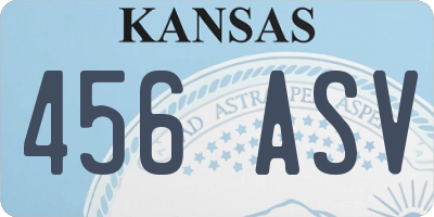 KS license plate 456ASV