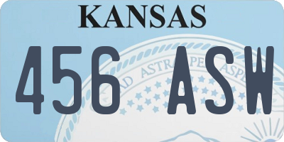 KS license plate 456ASW