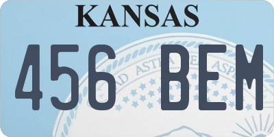 KS license plate 456BEM