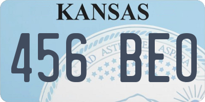 KS license plate 456BEO