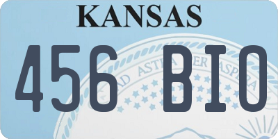 KS license plate 456BIO