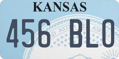 KS license plate 456BLO