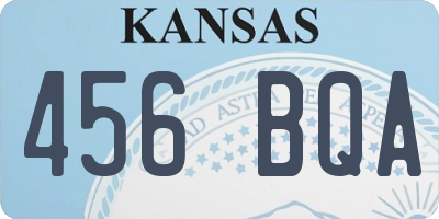 KS license plate 456BQA