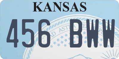 KS license plate 456BWW