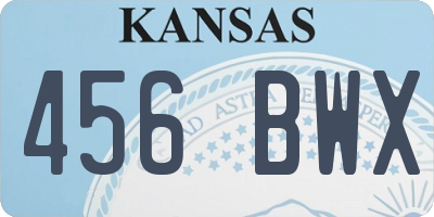 KS license plate 456BWX
