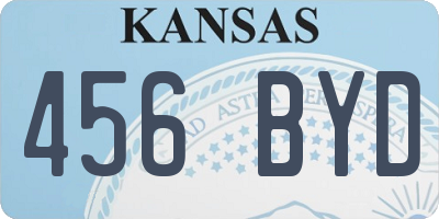 KS license plate 456BYD