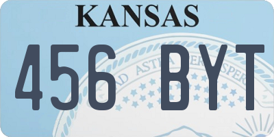 KS license plate 456BYT