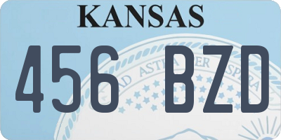KS license plate 456BZD