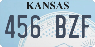 KS license plate 456BZF
