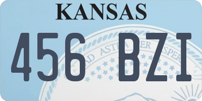 KS license plate 456BZI