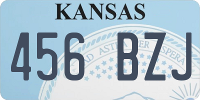 KS license plate 456BZJ