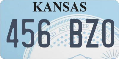 KS license plate 456BZO