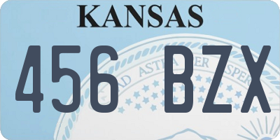 KS license plate 456BZX