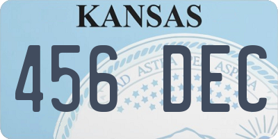 KS license plate 456DEC