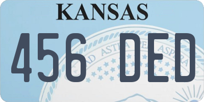 KS license plate 456DED