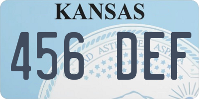 KS license plate 456DEF