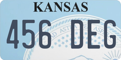 KS license plate 456DEG