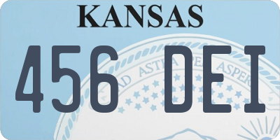 KS license plate 456DEI
