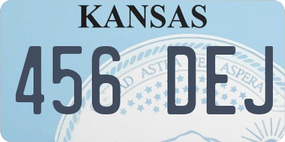 KS license plate 456DEJ