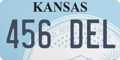 KS license plate 456DEL