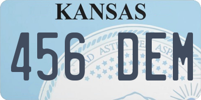 KS license plate 456DEM