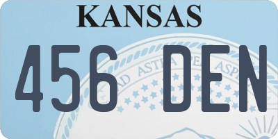 KS license plate 456DEN
