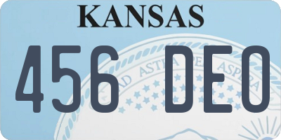 KS license plate 456DEO