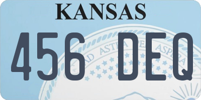 KS license plate 456DEQ