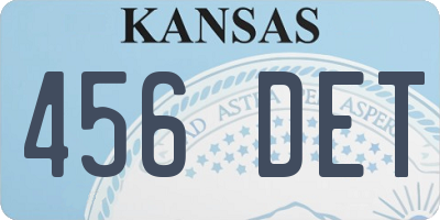 KS license plate 456DET