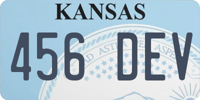 KS license plate 456DEV