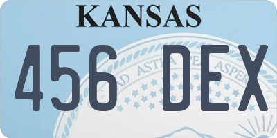 KS license plate 456DEX