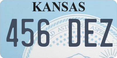 KS license plate 456DEZ