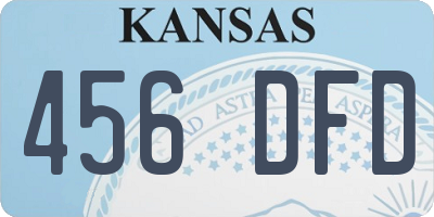 KS license plate 456DFD
