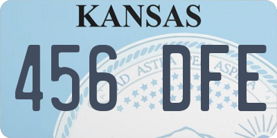 KS license plate 456DFE