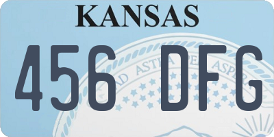 KS license plate 456DFG