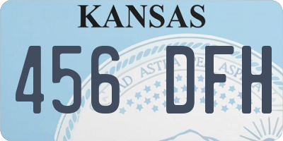 KS license plate 456DFH
