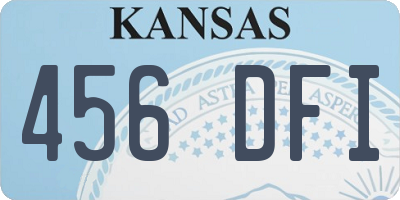 KS license plate 456DFI