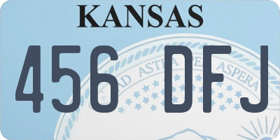 KS license plate 456DFJ