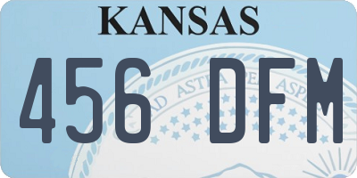 KS license plate 456DFM