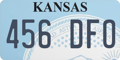 KS license plate 456DFO