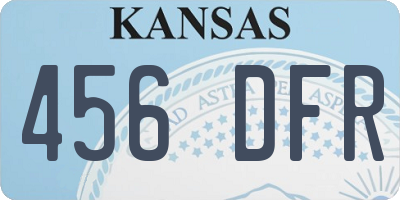 KS license plate 456DFR
