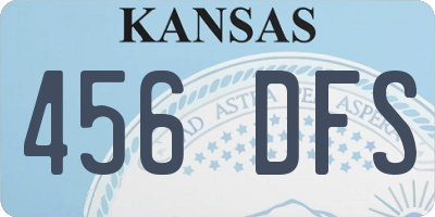 KS license plate 456DFS
