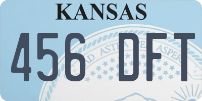 KS license plate 456DFT