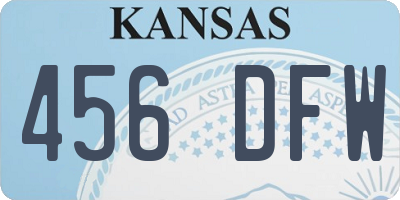 KS license plate 456DFW