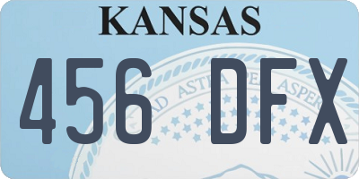 KS license plate 456DFX