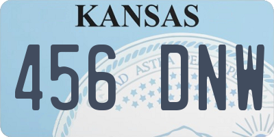 KS license plate 456DNW
