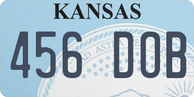KS license plate 456DOB
