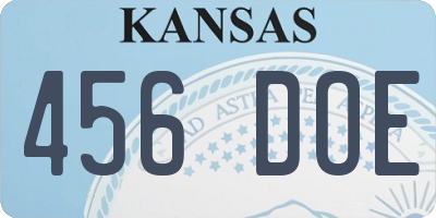 KS license plate 456DOE