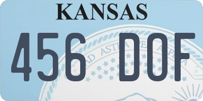 KS license plate 456DOF